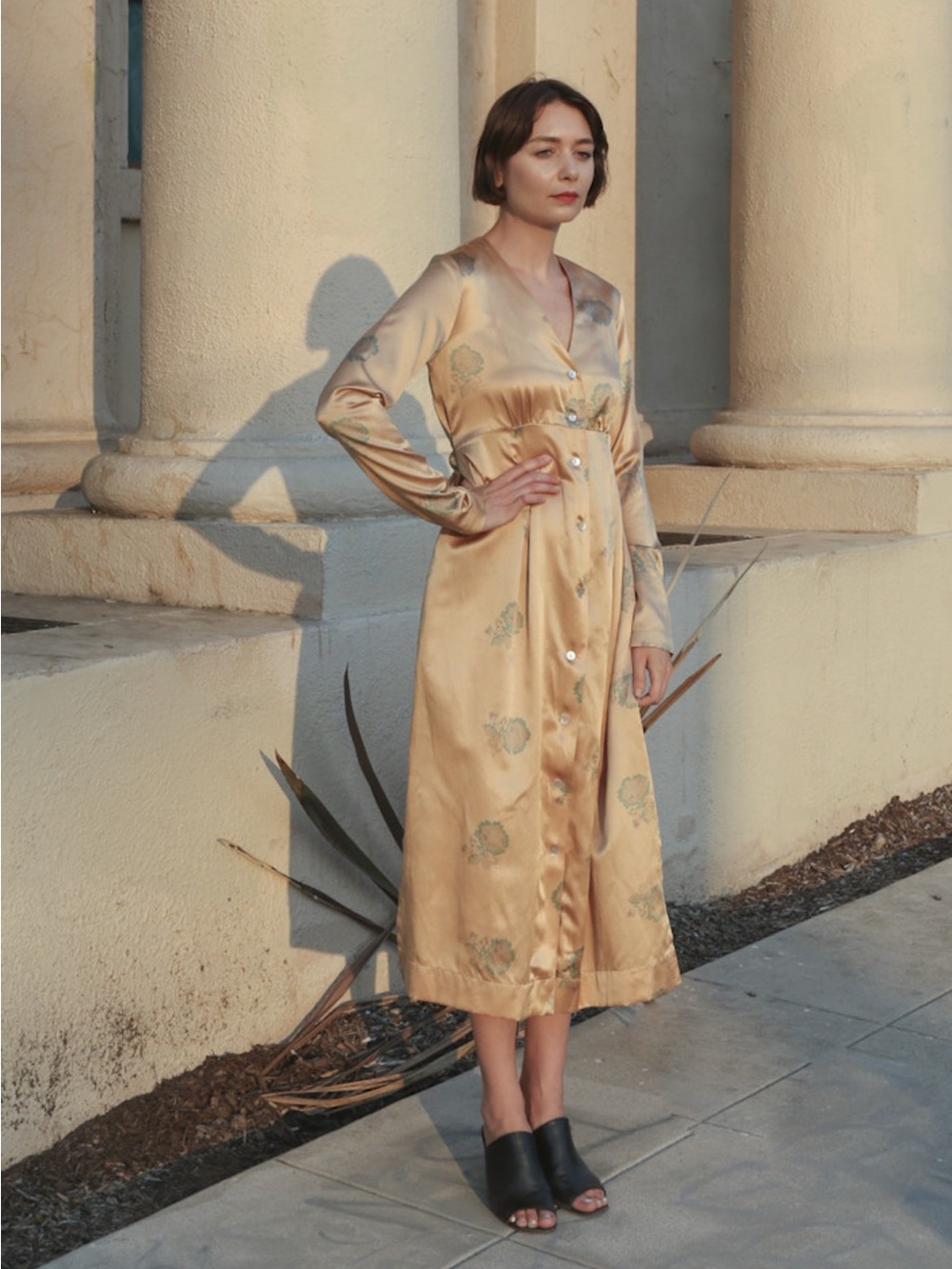 Horses Atelier Button-Front Tie Dress